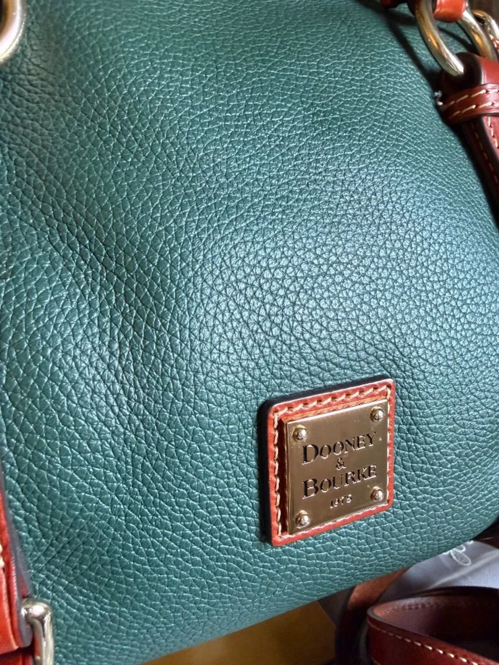 Dooney & Bourke Pebble Grain IVY GREEN Small Satchel Handbag Purse